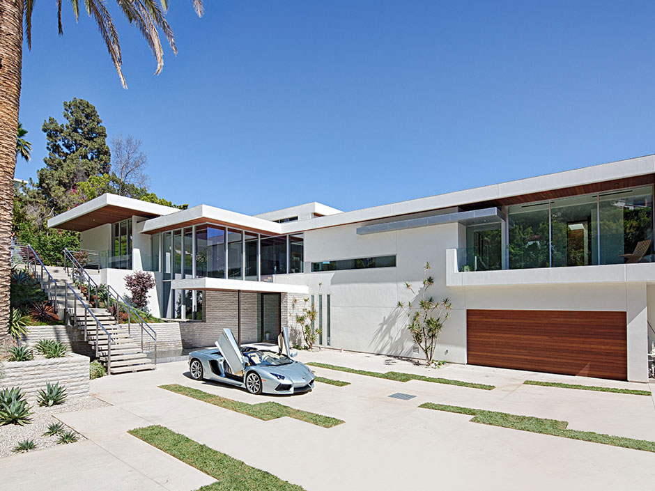 Garage, Driveway, Magnificent Modern Home on Sunset Strip