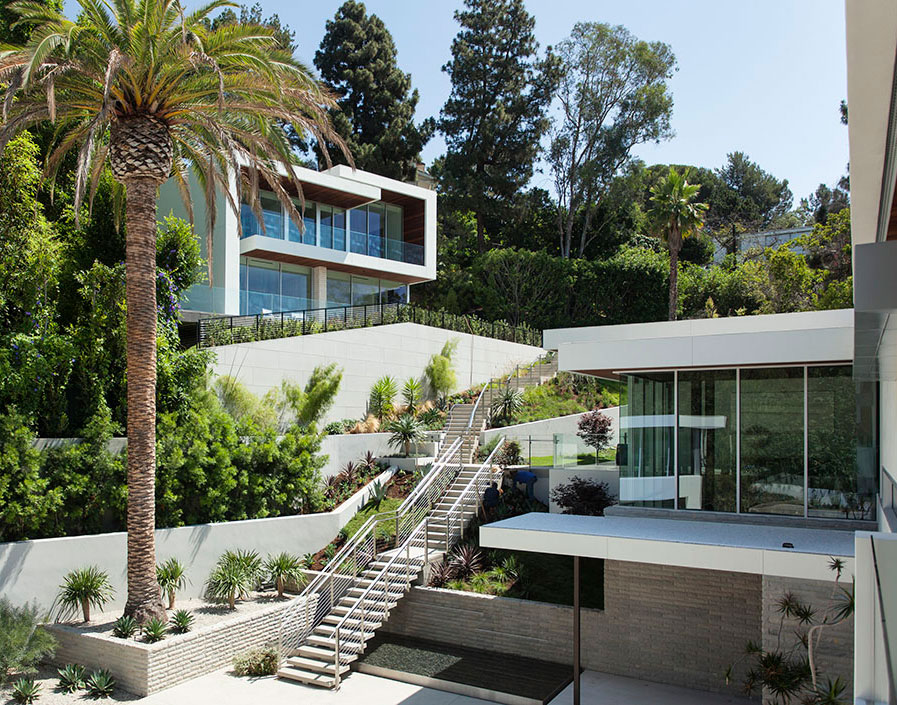 Glass Walls, Stairs, Magnificent Modern Home on Sunset Strip