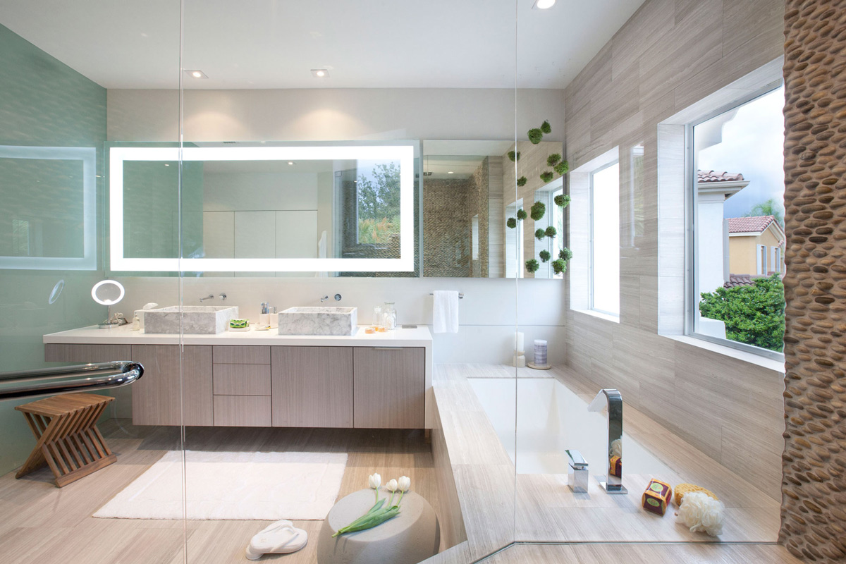 Marble Tiles, Bathroom, Stylish Interior Design in Miami, Florida