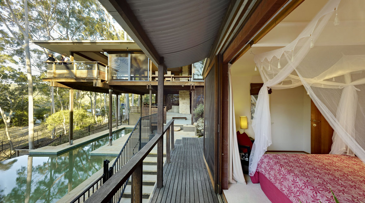 Wooden Balcony, Pool View, Treetops Holiday Home in Sydney, Australia