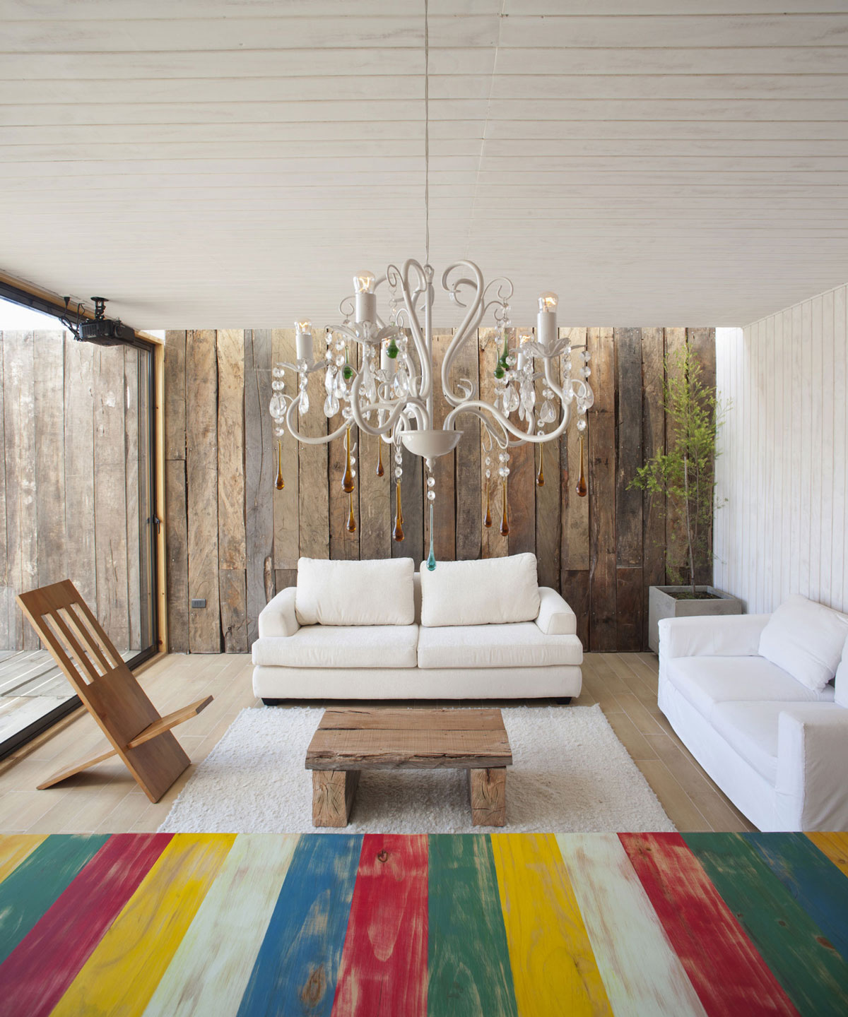 Rustic Modern Living Room, Family Home in Algarrobo, Chile