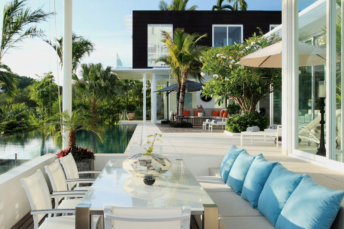 Outdoor Dining Table, Terrace, Oceanfront Villa in Phuket, Thailand