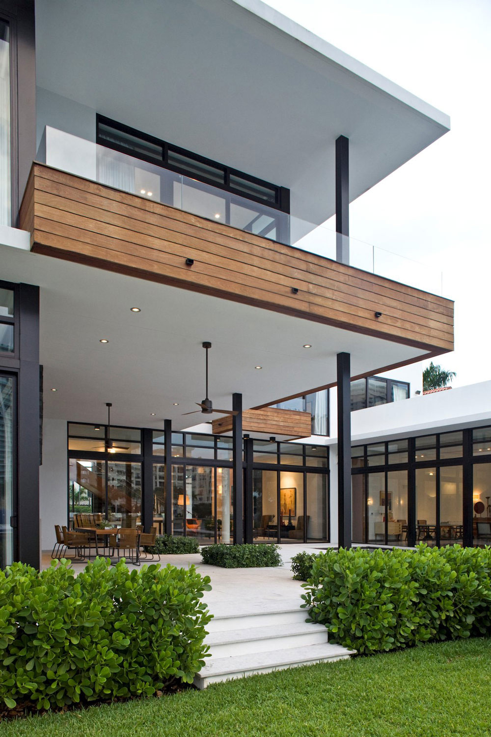 Terrace, Outdoor Dining, Modern Home in Golden Beach, Florida
