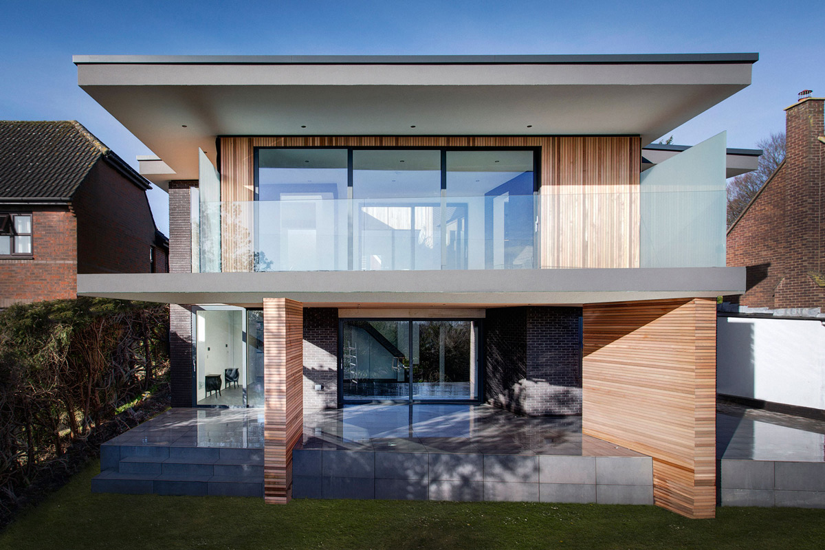 Balcony, Terrace, Glass Balustrading, Modern Home in Hampshire, England
