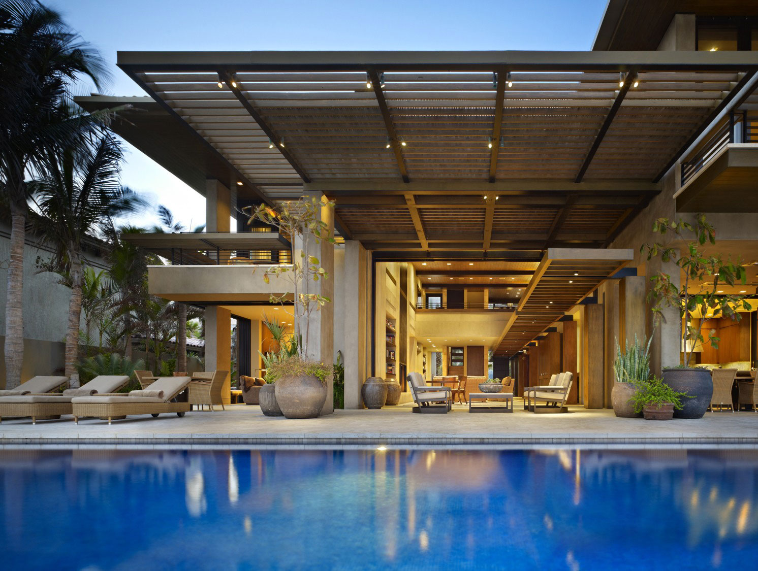 Pool, Terrace, Beachfront Home in Cabo San Lucas, Mexico