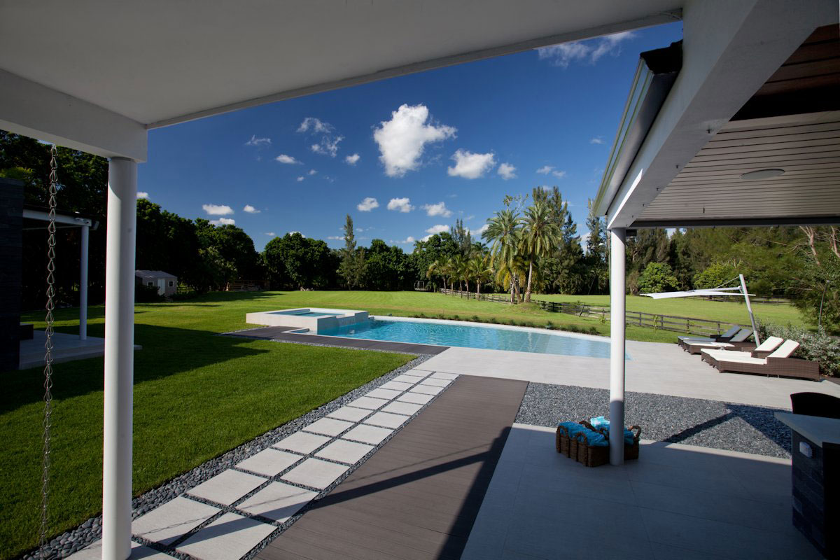 Terrace, Pool, Modern Retreat in Davie, Florida