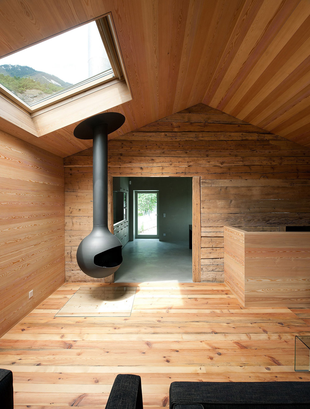 Fireplace, Wooden Flooring, Walls, Ceiling, Home Remodel in Vétroz, Switzerland