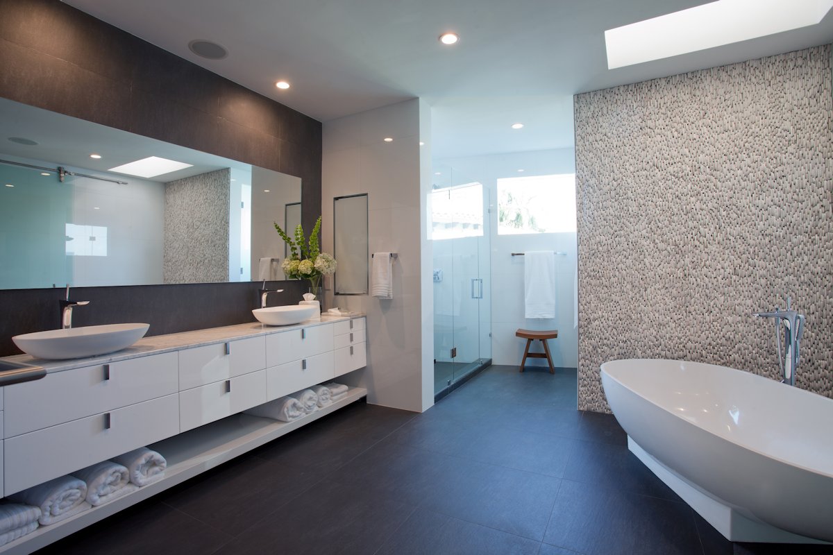Bath, Bathroom, Mirror, Sinks, House in Golden Beach, Florida